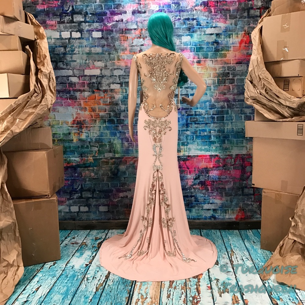 JOVANI Blush Embellished Illusion Gown! #99978 - Picture 2 of 6
